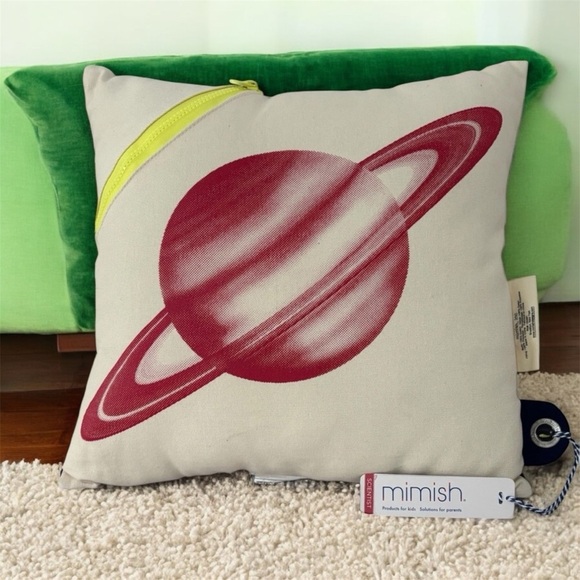 NWT Mimish Scientists Storage Pillow, Saturn Retro Child’s Room, Nursery, Dorm - Picture 1 of 4